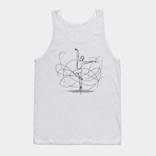 Black one line art Ballet Male dancer Tank Top